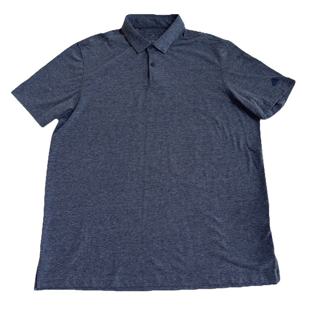 Adidas Men's Collegiate Navy Melange Heather Golf Blend Polo Shirt XL